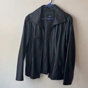 East 5th Classic Black Leather Jacket men size large